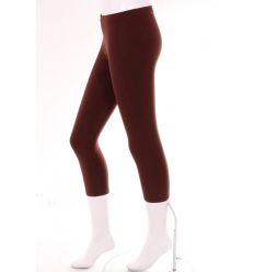 Egyszínű, bevarrt gumis női pamut 3/4-es leggings (MP7002)