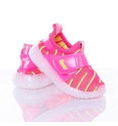 Világítós, gumi talpú, tépőzáras, rugalmas vászon anyagú gyerek cipő (X-2966)