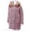 Bundás, szőrmés kapucnis, rejtett cipzáros női félhosszú téli kabát (WS-1708-8)